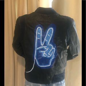 Black LeatherJacket 100% Lambskin Size Medium